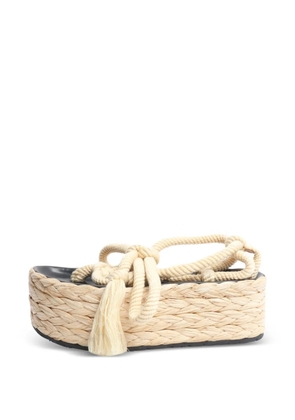 Isabel Marant Vintage raffia platform sandals - Neutrals