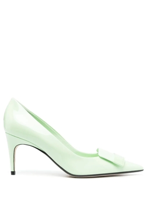 Sergio Rossi 75mm appliqué-detail leather pumps - Green