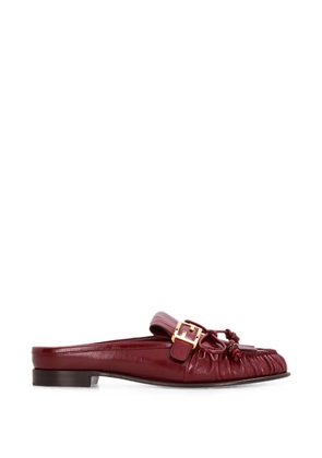 FENDI fringe buckle-detail mules - Red