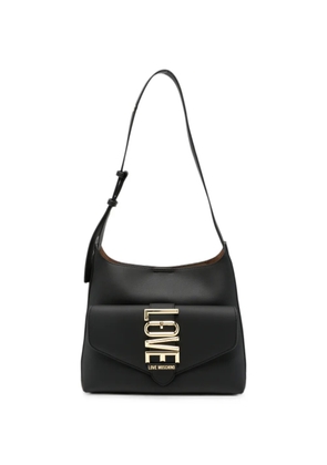 Love Moschino logo-plaque shoulder bag - Black