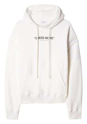 Off-White Chess Move slogan-print cotton hoodie - Neutrals