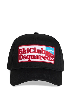 DSQUARED2 logo-patch cotton baseball cap - Black