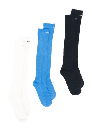 SHUSHU/TONG ribbed socks (pack of three) - Black