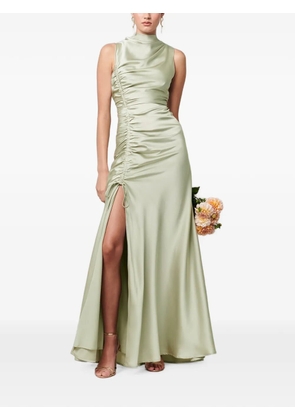 SÁVEL ruched side-slit maxi dress - Green