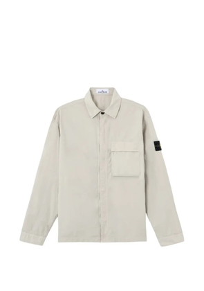Stone Island garment-dyed flap-pocket shirt - Neutrals