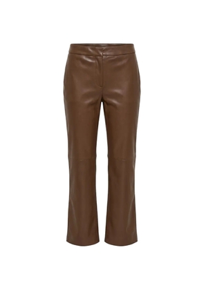 Max Mara straight-leg leather-effect trousers - Brown