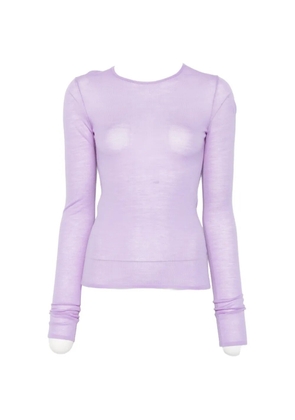Maje embroidered long-sleeve top - Purple