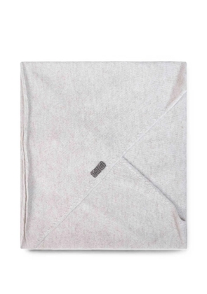 Brunello Cucinelli monili-embroidered cashmere scarf - Grey