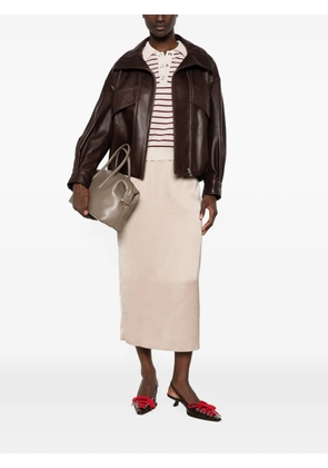 Maje zip-fastening midi skirt - Neutrals