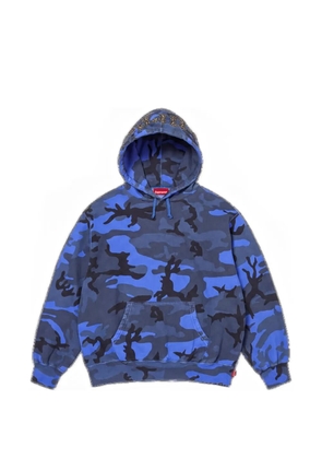 Supreme overdyed-studded hoodie - Blue