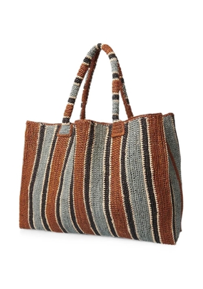 Gabriele Frantzen striped crocheted tote bag - Brown