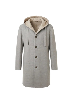 Lardini single-breasted hooded wool coat - Grey