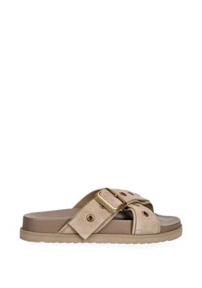 AllSaints Suki eyelet-embellished crossover sandals - Brown