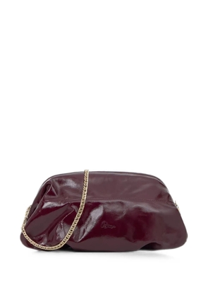 Castañer Small Victoire patent-leather clutch bag - Purple