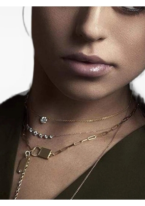 Jade Trau Betty Lariat diamond padlock necklace - Gold