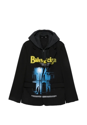 Balenciaga graphic-print layered jacket - Grey