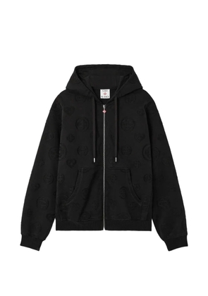 Casablanca monogram-print zip-up hoodie - Black