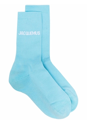 Jacquemus logo-print ribbed socks - Blue