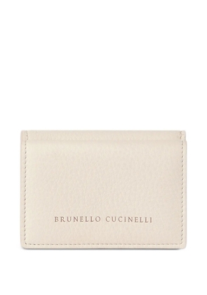 Brunello Cucinelli grained leather trifold wallet - Neutrals