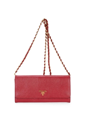 Prada Pre-Owned Saffiano leather wallet on chain - Red