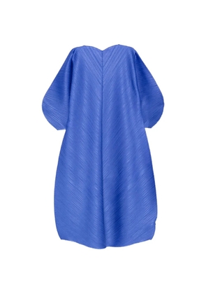 Pleats Please Issey Miyake pleated balloon-sleeve dress - Blue