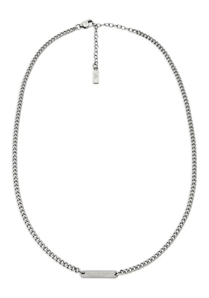 Emporio Armani curb-chain logo-plaque necklace - Silver