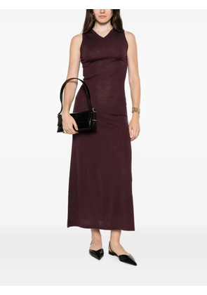 Liviana Conti sleeveless V-neck midi knitted dress - Purple
