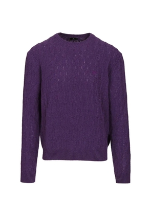 ETRO Pegaso cable-knit sweater - Purple