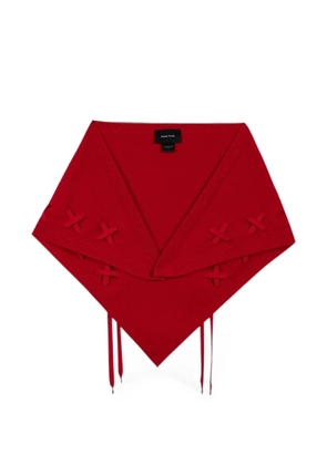 Simone Rocha lace-up knitted neckerchief scarf - Red