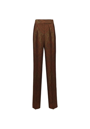 ETRO paisley-jacquard trousers - Brown