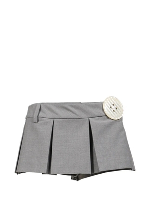 Sandy Liang Satsuma pleated button-embellished skort - Grey
