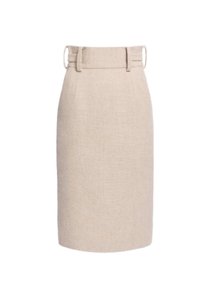 Elie Saab belted pencil midi skirt - Neutrals