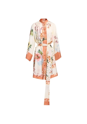 Elie Saab floral-print silk-twill shirt - Neutrals