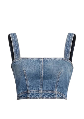 Elie Saab cropped denim top - Blue