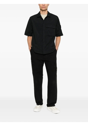 Stone Island logo-patch short-sleeve shirt - Black