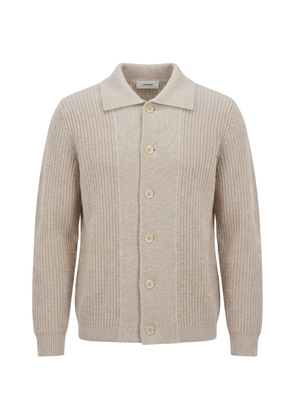 Lardini ribbed-knit button-down wool cardigan - Neutrals
