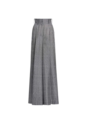 Elie Saab Prince de Galles-print silk trousers - Grey