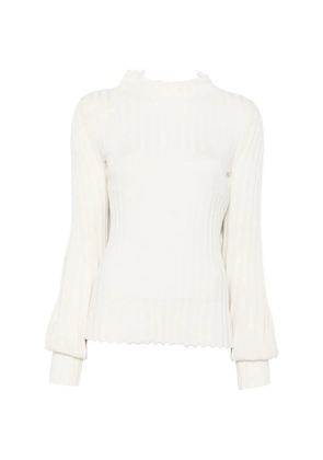 Liviana Conti ribbed-knit mock-neck sweater - White