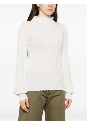 Liviana Conti ribbed-knit mock-neck sweater - White