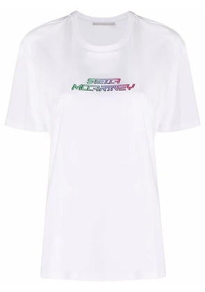Stella McCartney raised-logo cotton T-shirt - White
