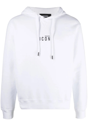 DSQUARED2 logo print cotton hoodie - White