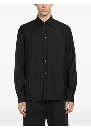 Jil Sander wool-mohair canvas shirt - Black