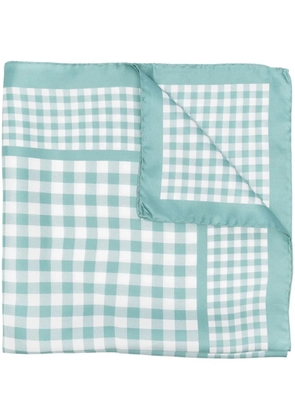 Woolrich gingham silk scarf - Blue