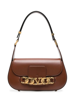 Valentino Garavani VLogo leather shoulder bag - Brown