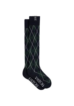 Patou argyle-knit knee-high socks - Blue
