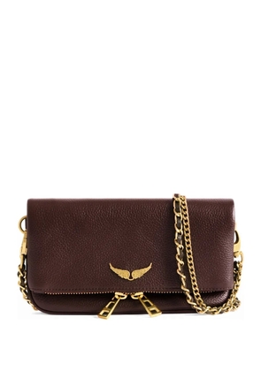 Zadig&Voltaire mini Rock grained leather clutch bag - Purple