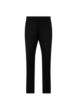 Roberto Cavalli leopard-jacquard tailored trousers - Black