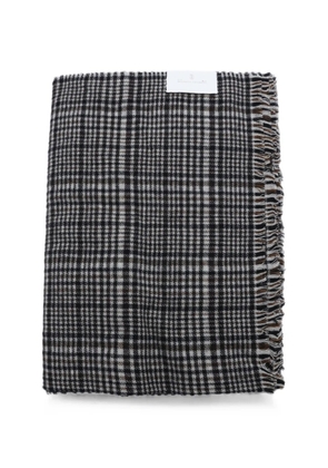 Brunello Cucinelli check-pattern frayed-edge scarf - Black