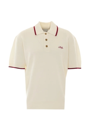 Drôle De Monsieur embroidered-logo wool polo shirt - Neutrals