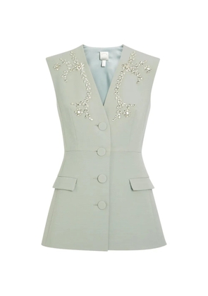 Huishan Zhang crystal-embellished sleeveless gilet - Green